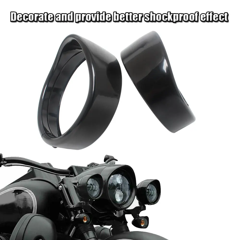 For Harley Touring Street Electra Glide Road King Motorcycle Accessories 4.5 inch LED Auxiliary Light Fog Lamp Visor Trim Ring
