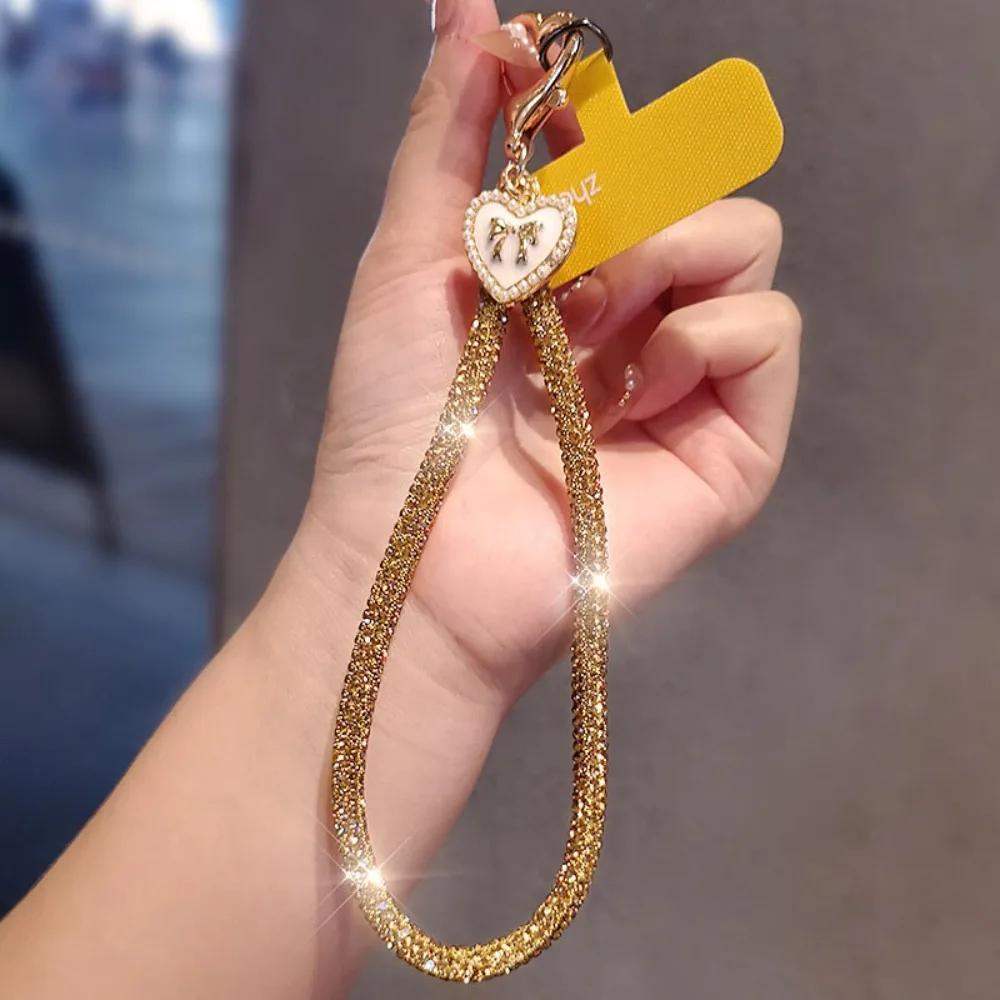 

Подвесной шнур с блестками и стразами, ремешок для телефона, портативный роскошный телефонный шнур с бриллиантами, короткий стиль на запястье, полный бриллиант