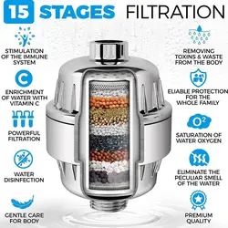 Soffione doccia filtro multilivello piccolo bagno domestico Set da bagno purificazione dell'acqua universale e rimozione del cloro