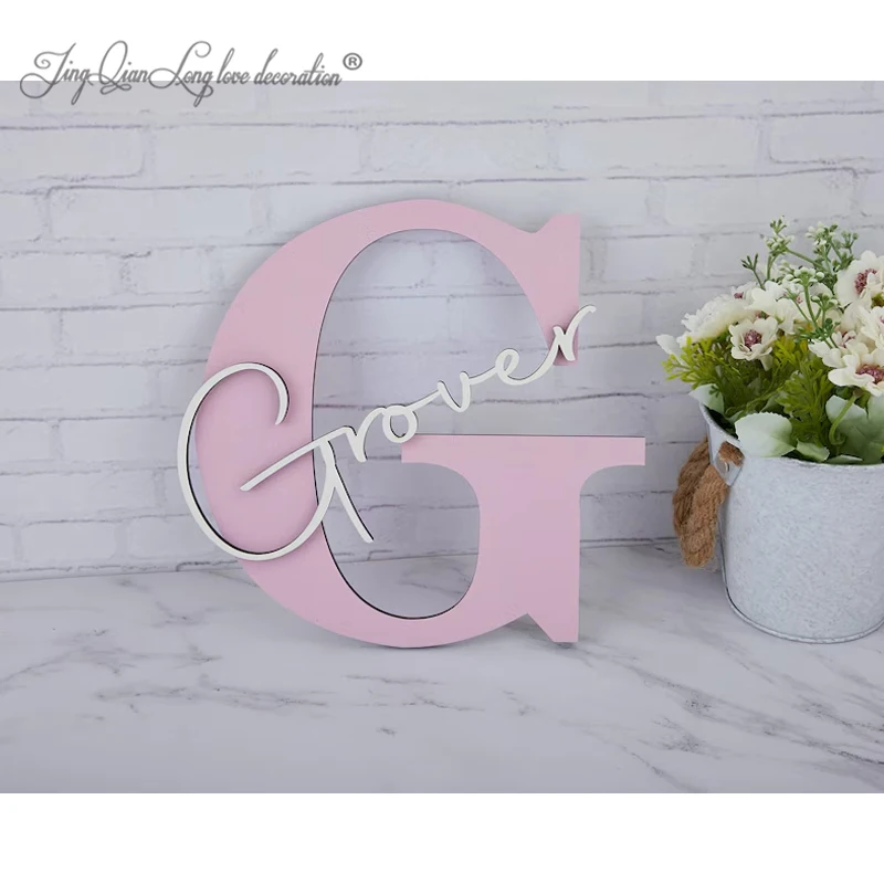 

Personalized Letter Capitalized Name Sign,Custom Initials Family Name Sign,New Baby Gift,wedding decorations,Wooden Wall Name Si