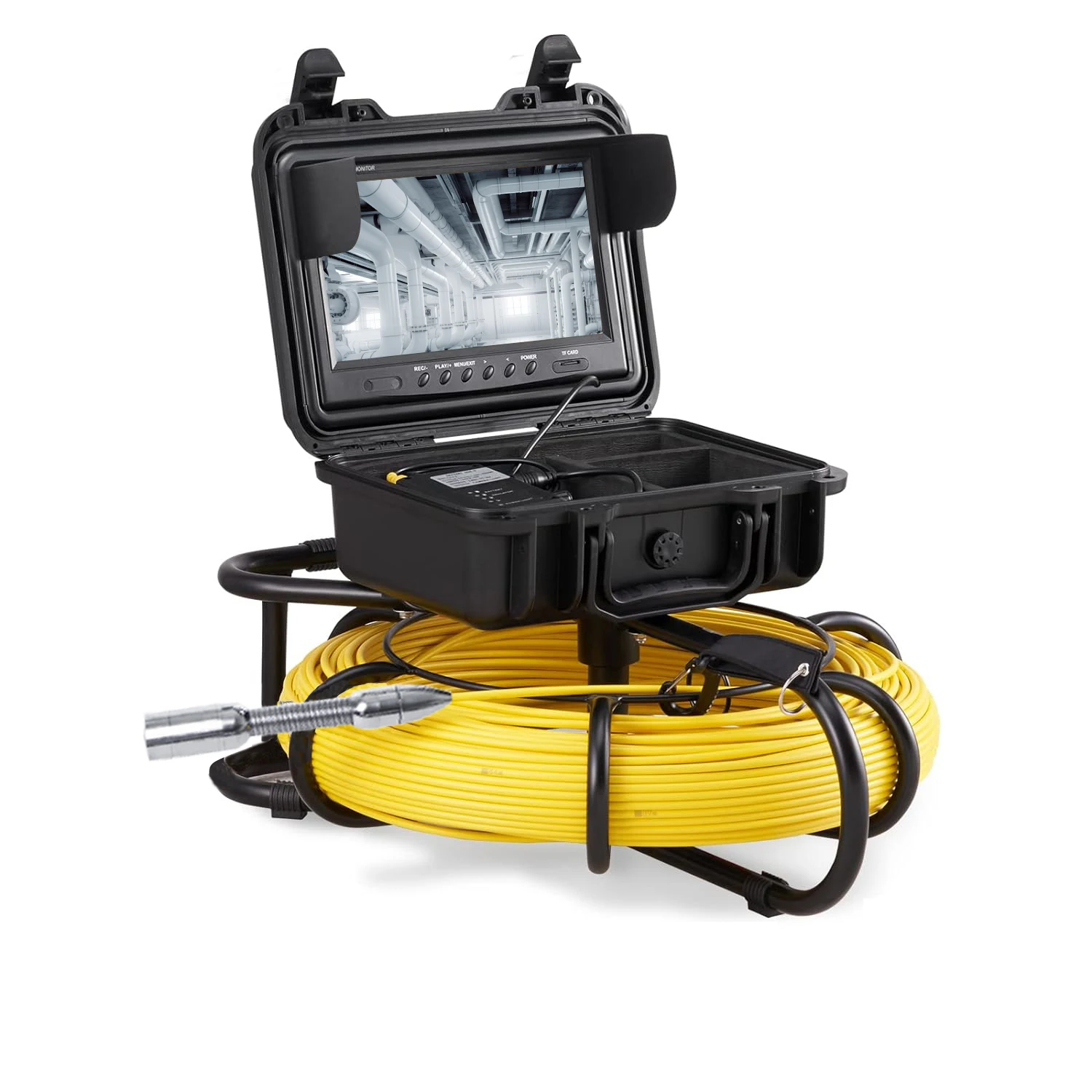 23mm Sewer Camera, Drain Snake Camera With 9'' Monitor and 65ft Cable, Duct Camera IP68 Waterproof Pipe Inspection Camera