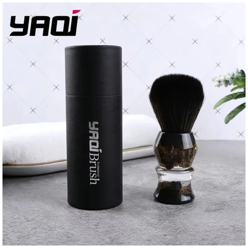 YAQI DEEP STONES 24mm Synthetic Hair Resin Handle Wet Shaving Brush Wet Shave Tools Men Shaving Products Men Best Gift for Men