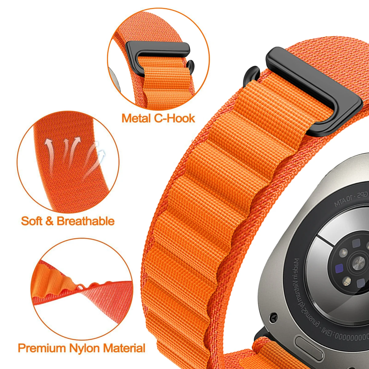 Alpine Loop Nylon Strap for Samsung Galaxy Watch Ultra 47mm Band Sport Watchband for Samsung Galaxy Watch Ultra Bracelet