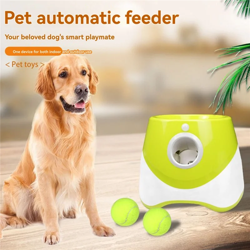 A88E-Dog Tennis Launcher Automatic Pet Dogs Chase Mini Tennis Throwing Pinball Machine Fun Interactive Throw Rechargable