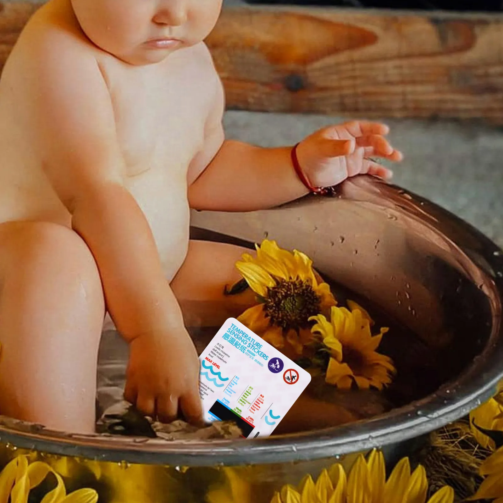 5Pcs Baby Bath Thermometer Sticker Waterproof Adhesive LCD Display Water Temperature Monitor for Bathtub Kids Safety