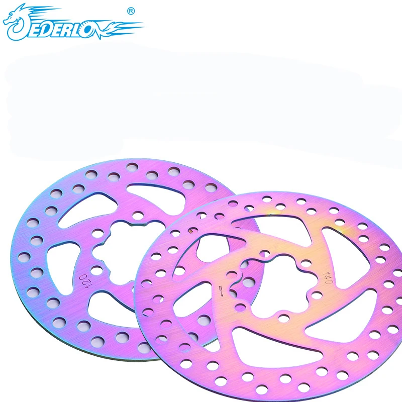 JEDERLO-Rotor de freno de disco de bicicleta de montaña, pastillas de freno de disco coloridas, 6 pernos, 120mm, 140mm, 145mm