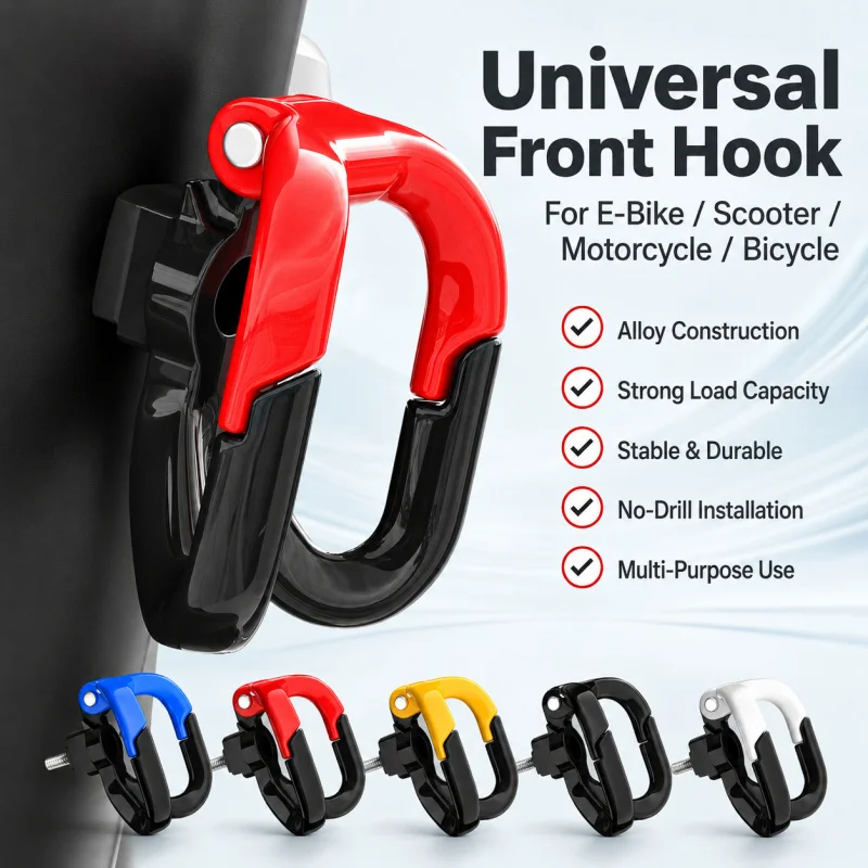 

Universal Motorcycle & E-Bike Hook, No-Drill Front Hanging Accessory