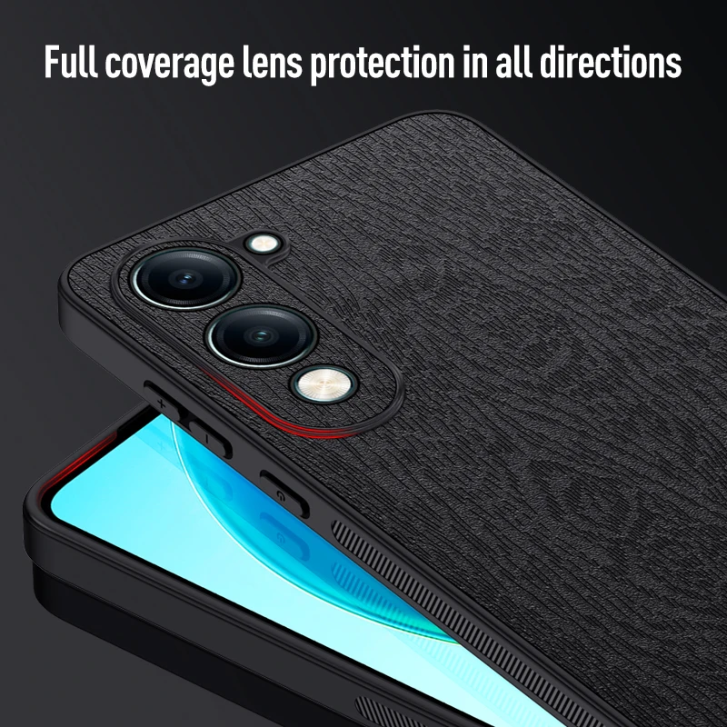 Étui en cuir pour vivo Y04 4G Y29s 5G, motif d'arbre, Protection en Silicone mat, résistant aux chocs, coque de téléphone vivoY04 vivoY29s