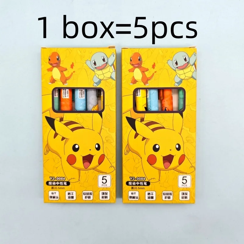 40 pcs/box Kawaii Pokemon Press Gel Pens For Writing Cute 0.5mm Black Ink Neutral Pen Office School Supplies Zakka