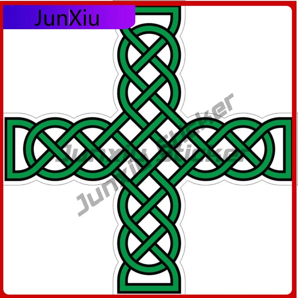 

Celtic Cross Irish Style Green Cross Knot Stickers Motorcycle Custom Pictures Waterproof Decals Car Funny Decoration Pvc Accesso