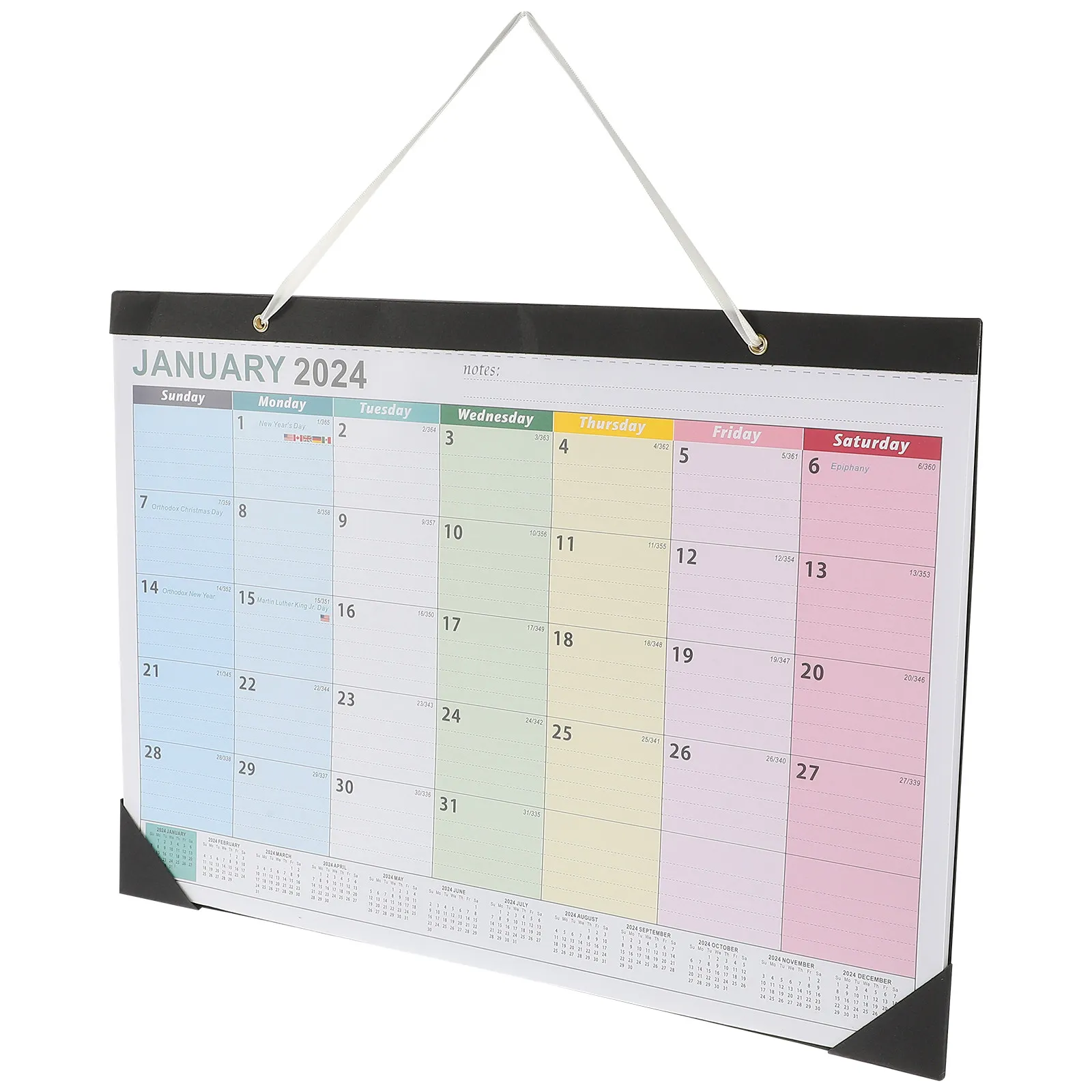 

English Monthly Hanging Wall Calendar Appointment Daily Use Sturdy Holiday Countdown Family Room Office 2023-2024