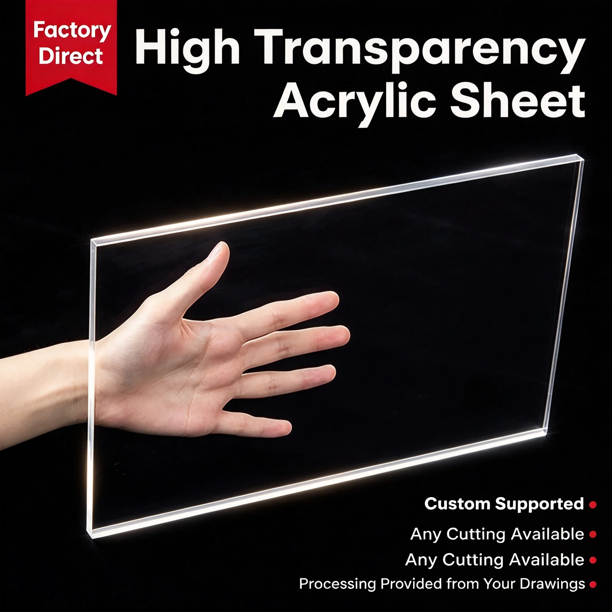 1.5/1/2/3/4/5/6/8/10/12/15mm Thick Clear Acrylic Sheet Transparent Plexiglass Sheet Processing Custom Handmade DIY Display Box