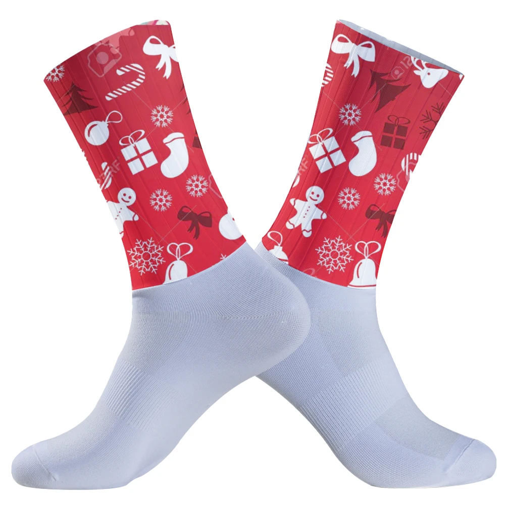 Chaussettes de cyclisme anti-aldes pour hommes et femmes, respirantes, athlétiques, motif de fruits, yoga, football