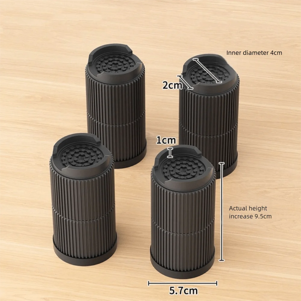Professional Heavy-Duty Furniture Foot Pad Round Non-slip Bed Lifts Risers Silicone Adjustable Bed Lifter Desk Sofa Chair Legs