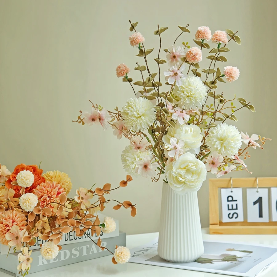 Seidenrosen, künstliche Blumen, Hochzeit, Zuhause, Zimmer, Party, Tisch, Festival, Dekor, Kranz, Brautstrauß, Vase, künstlerische Blumenkombination