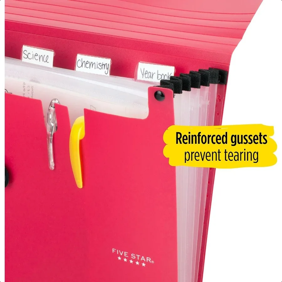 6 جيوب توسيع منظم الملفات مجلدات الملفات البلاستيكية القابلة للتوسيع مع جيوب وإدراج علامة التبويب 13 × 91 4 يحمل 11 × 81 2 بنجي