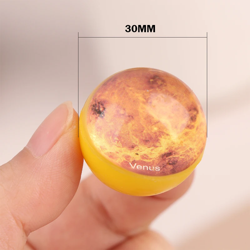 10Pcs Children Planet Bouncy Ball Toy Starry Sky Elastic Rubber Solid Jumping Ball Kids Party Toys Gift