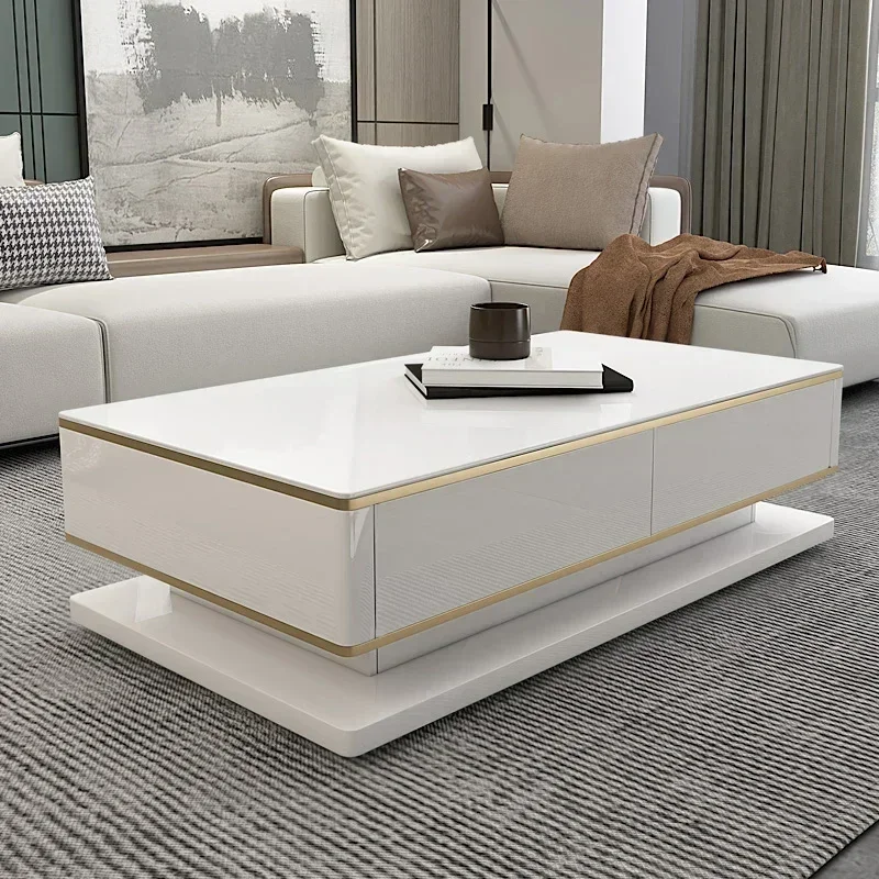 Modern Glass Coffee Table Set, Rectangular Tea Table, Light Luxury Center  Home Living Room Furniture New