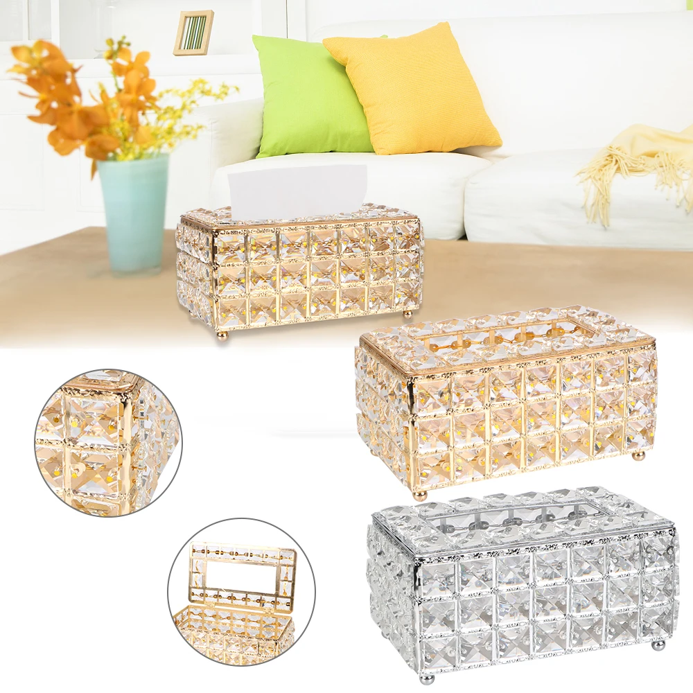 

Bedroom Office Hotel Cafe Coffee Bar Napkin Box Square Napkin Dispenser Crystal Cube European-style Tissue Box