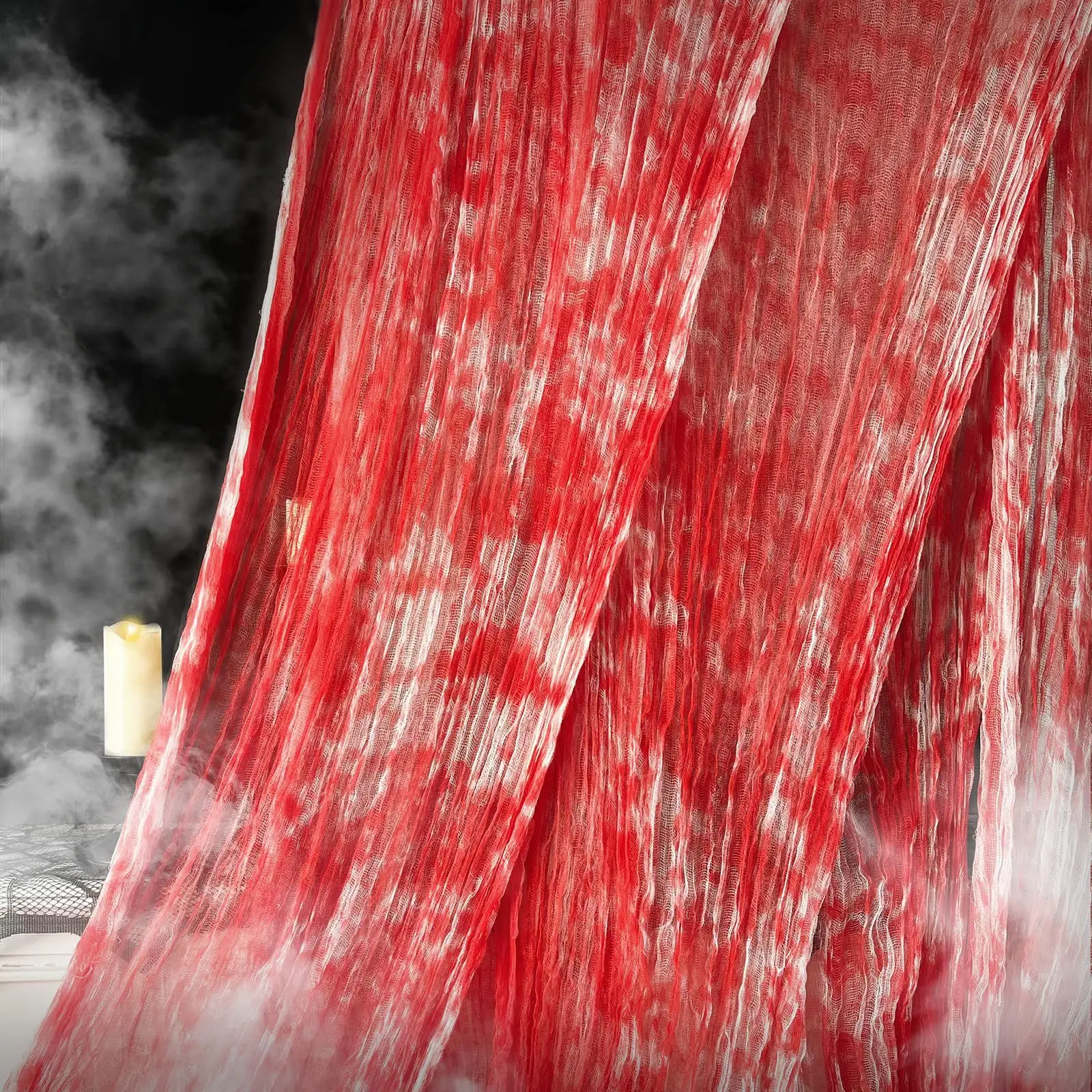 

Halloween Haunted House Decoration Creepy Blood Gauze Hanging Net Spooky Fancy Party Scary Window Doorway Wall Table Scene Prop