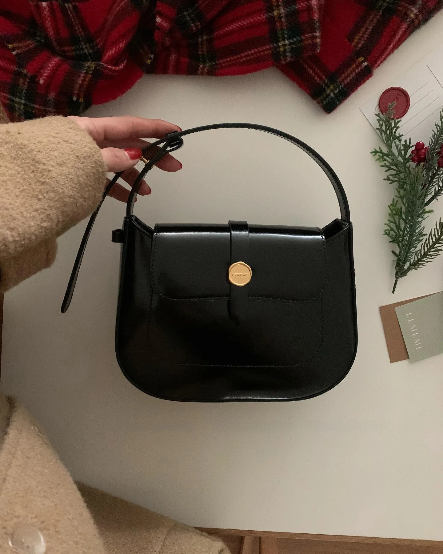 Kwan Car Jingyuan Same Sle South korea  New Retro Temperament Lememe Portable Shoulder Shoulder Small Bag Women