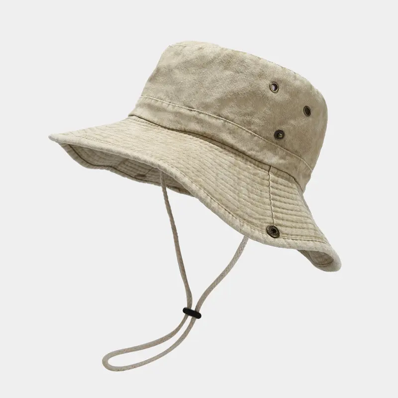 Cotton Solid Bucket Hat Outdoor Fisherman Travel Sun Cap For Men And Women 19