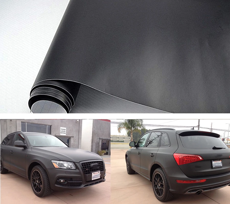 

50cm X150cm Matt Matte Flat Black Wrap Vinyl Covering Film Sticker Decal Roll Sheet with Air Bubble Free 20"X 60"