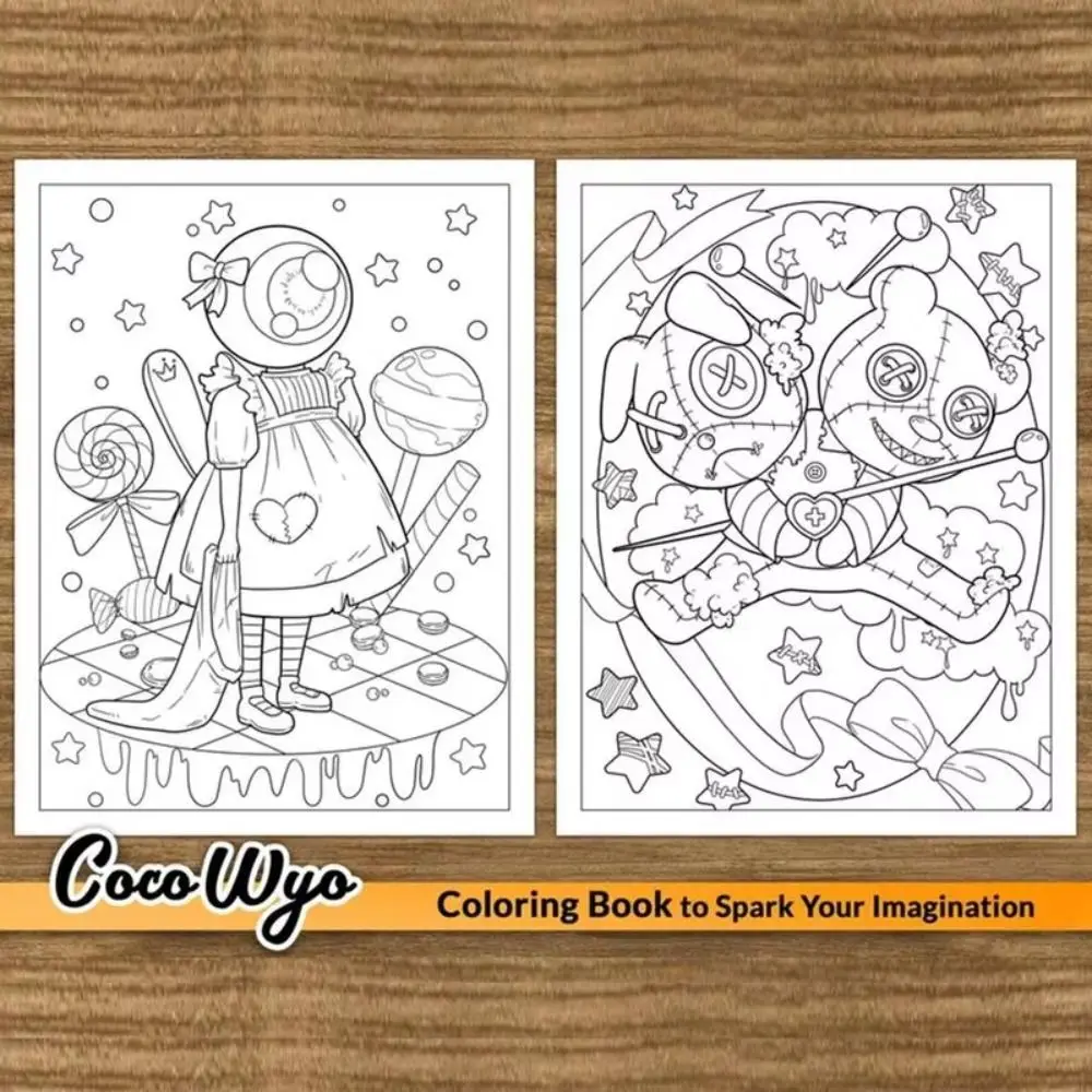 Imagem -06 - Spooky Cutie Coloring Book para Adultos e Adolescentes Adoráveis Creepy Creepy Creatures Aconchegantes Momentos Higges para Relaxamento