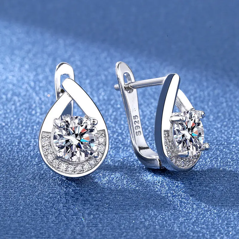 Ohrringe aus 925er-Sterlingsilber für Damen, runde Zirkon-Ohrringe, funkelnde Party, Hochzeit, Schmuck, Geschenkzubehör