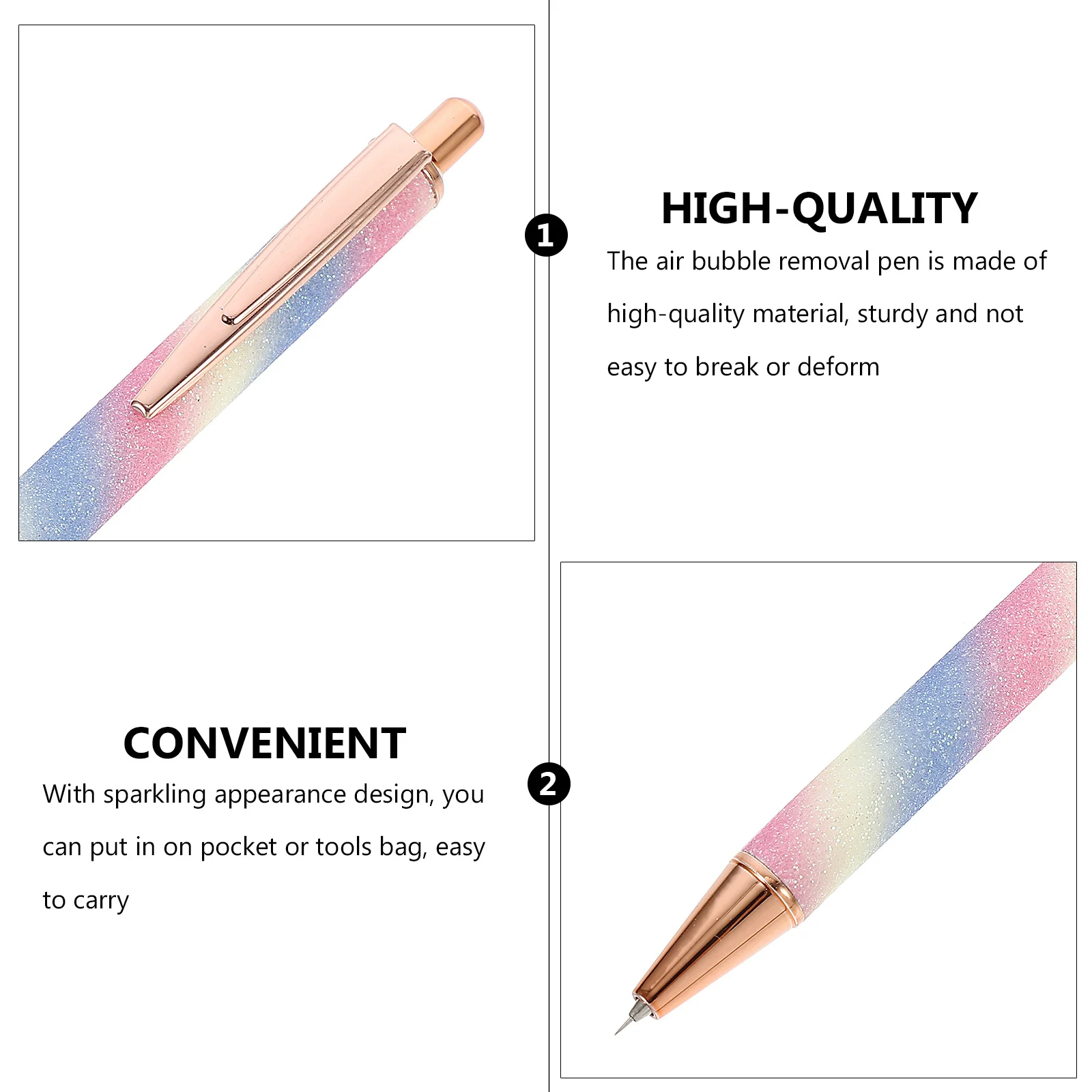 

Air Bubble Removal Pen Compact Sparkling Design For Car Window Film Wallpaper Installation Vinyl Weeding Tool Bubble Release Pin