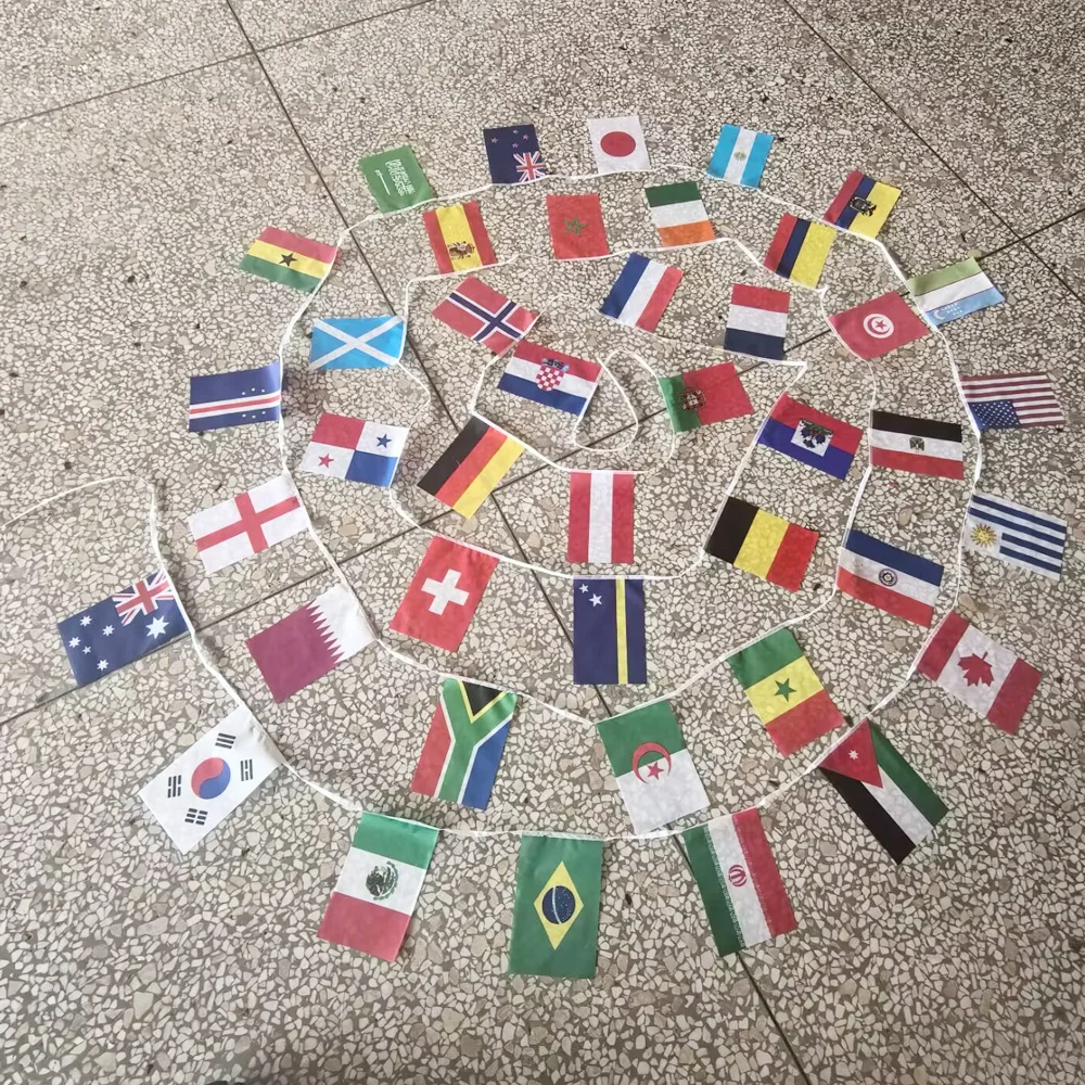 Aerlxemrbrae 2026 42pcs Country Flag NEW Countries Flag Bunting National String Banner Football Event Garlands Decor