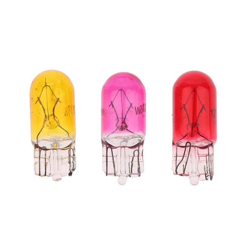 10 Piece 24V 1.2W T5/12V 5W T10 Glass Light Bulb Dashboard Instrument Panel Brake Light Bulb Headlights Lamp Light Replacement