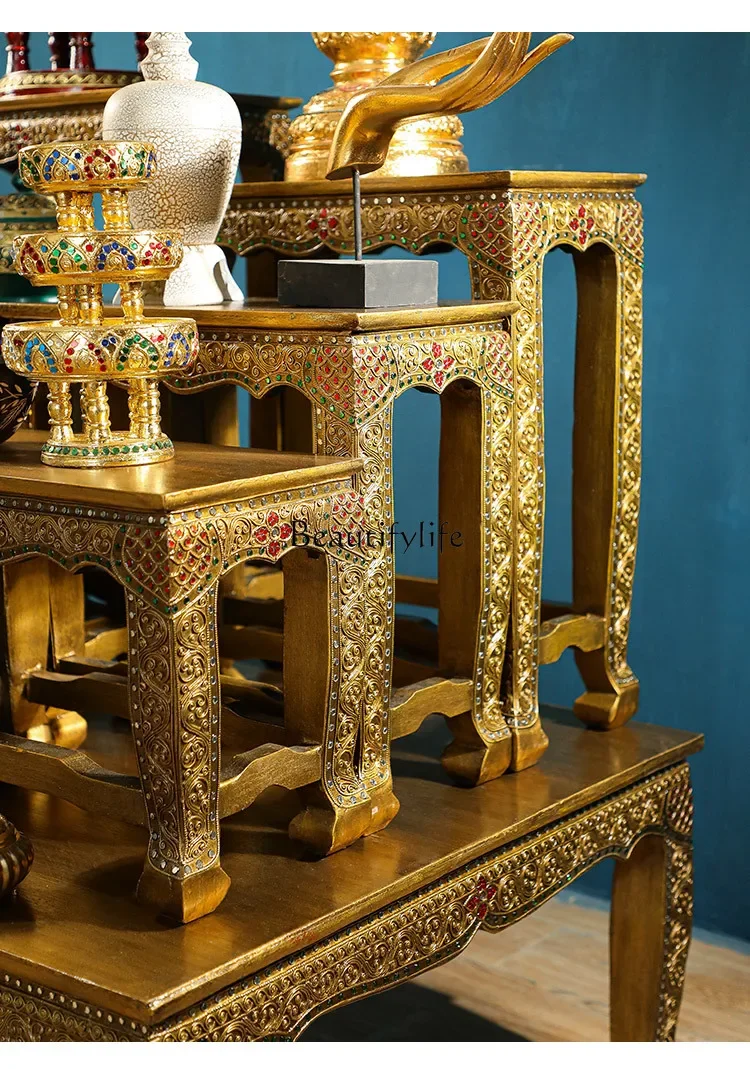 yj32 South East Asia style offering table Buddha table Thai Buddhist platform household shrine offering table