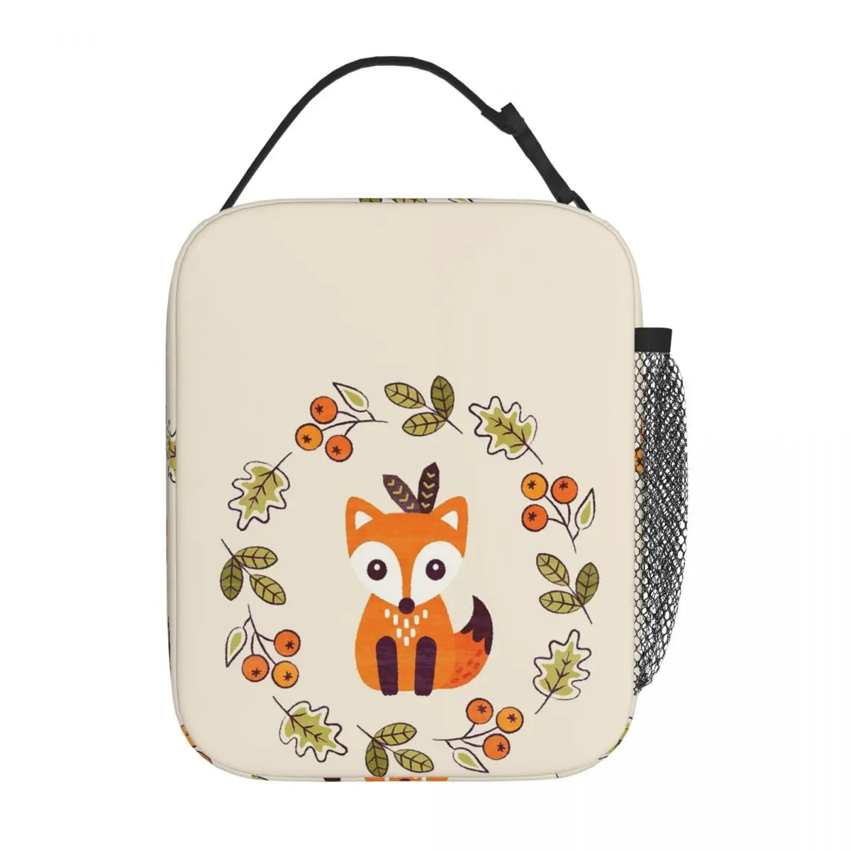 Little Fox With Autumn Berries Insulated Lunch Bag for Women Children Leakproof Food Boxes Thermal Lunch Box Tote