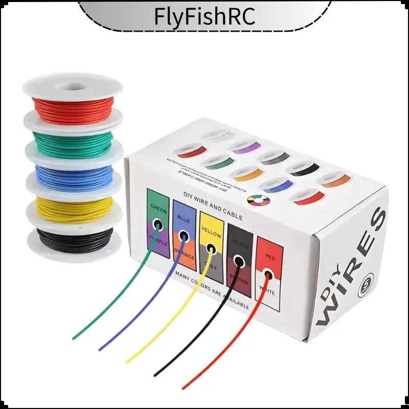 Hittebestendige Zachte Siliconen Draad 30/28/26/24/22/20/18AWG Hook-up Draad Flexibele Geïsoleerde Vertinde Koperdraad voor FPV RC Racing