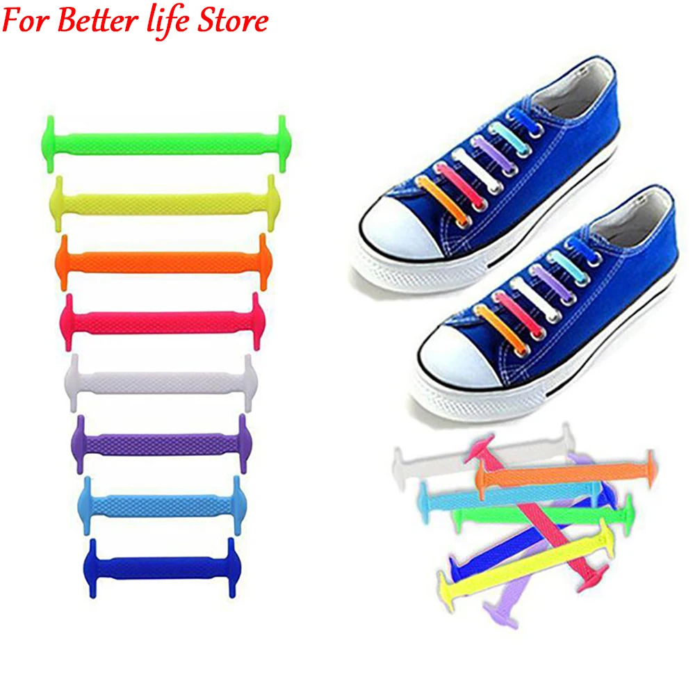 

1 Pack Silicone Elastic Shoelaces Elastic Shoe Laces Special No Tie Shoelace for Men Women Creative Lazy Rubber Lacs 13 Color