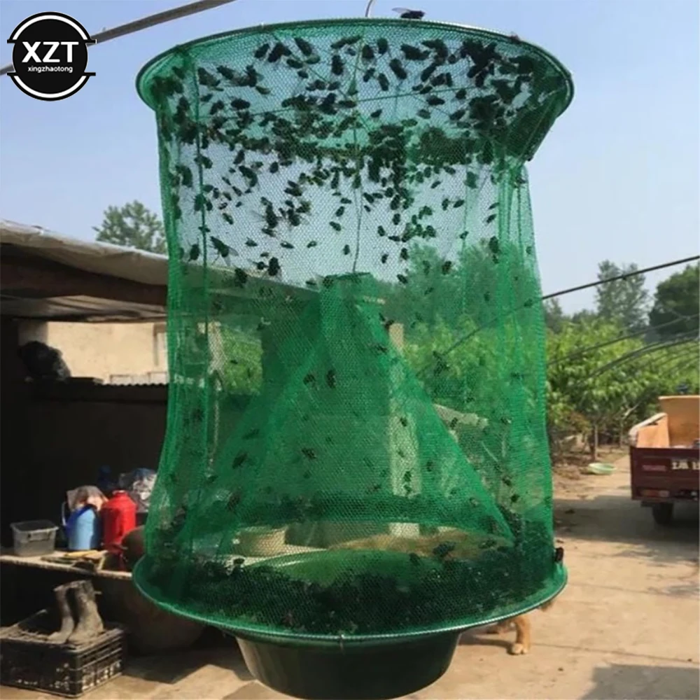 1pcs Fly Catcher Killer Pest Control Reusable Hanging Fly Trap Flytrap Cage Net Traps Garden Hanging Flycatcher for Outdoor