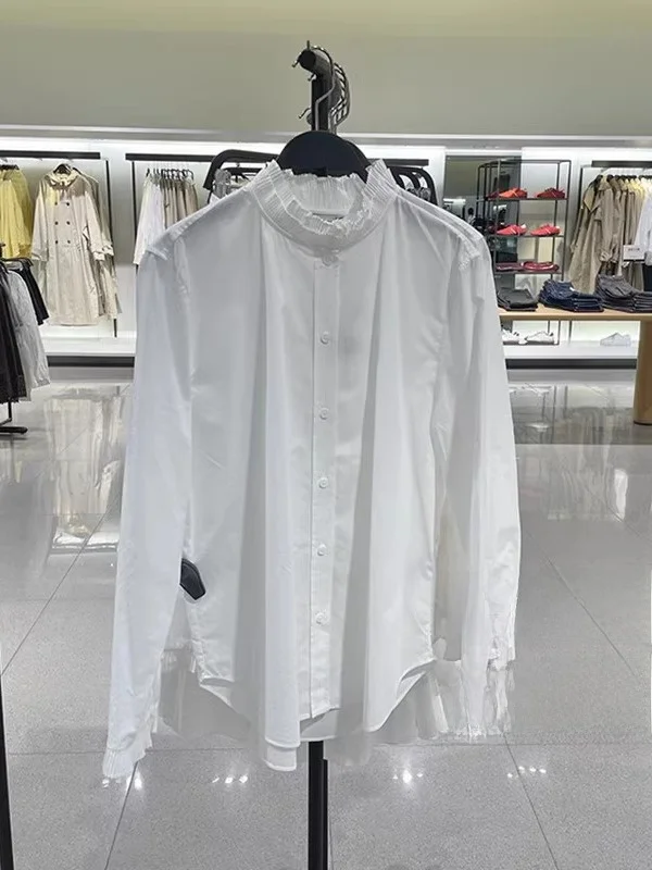 

Sweet Versatile Oversize Casual Long Sleeve Stand Collar Women's Shirt Spring New Style Loose Fit All-Match Classic Style