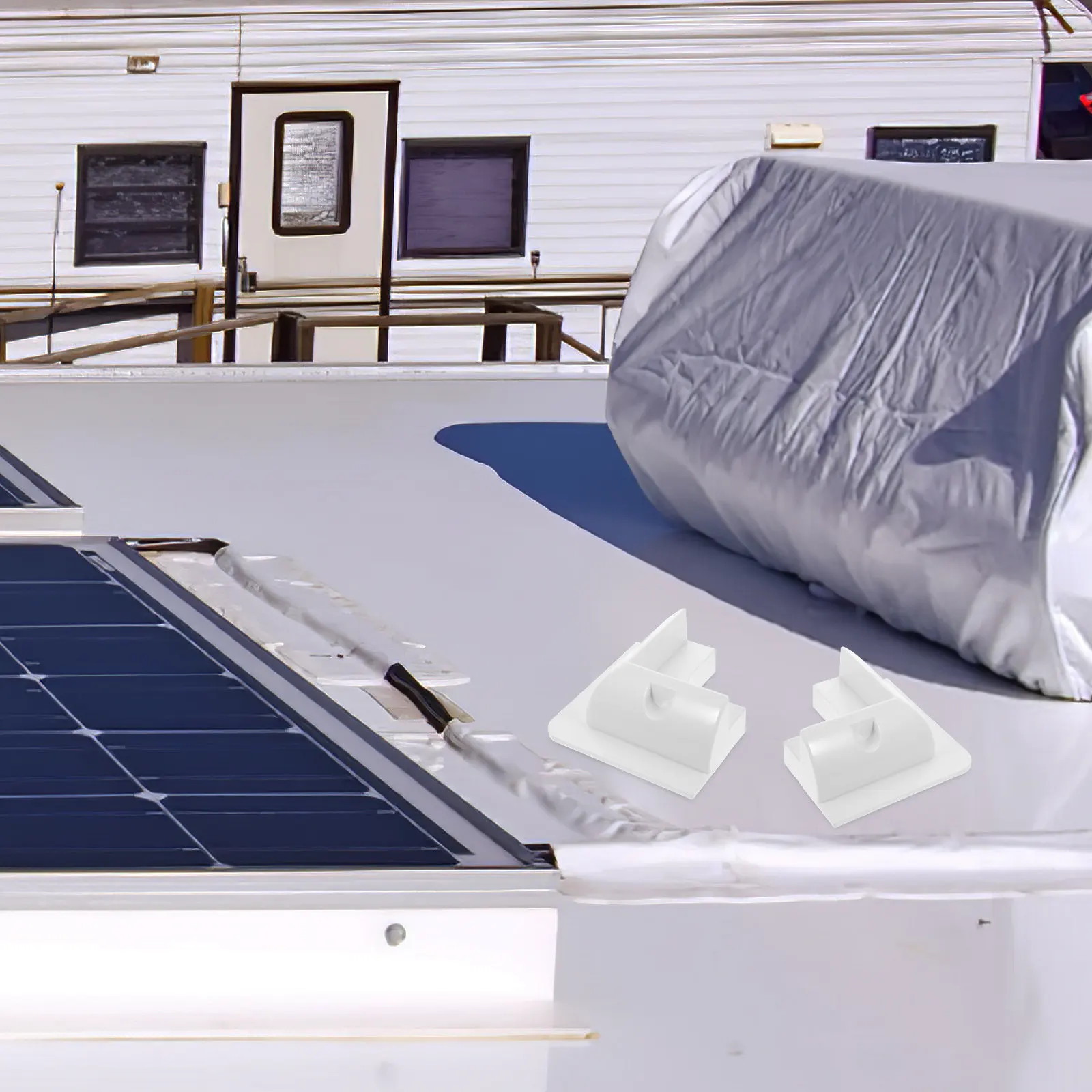 1Set Solar Panel Mounting Bracket No Drill Installation for Rv Trailer Caravan Efficient Cooling Solar Panel Stand