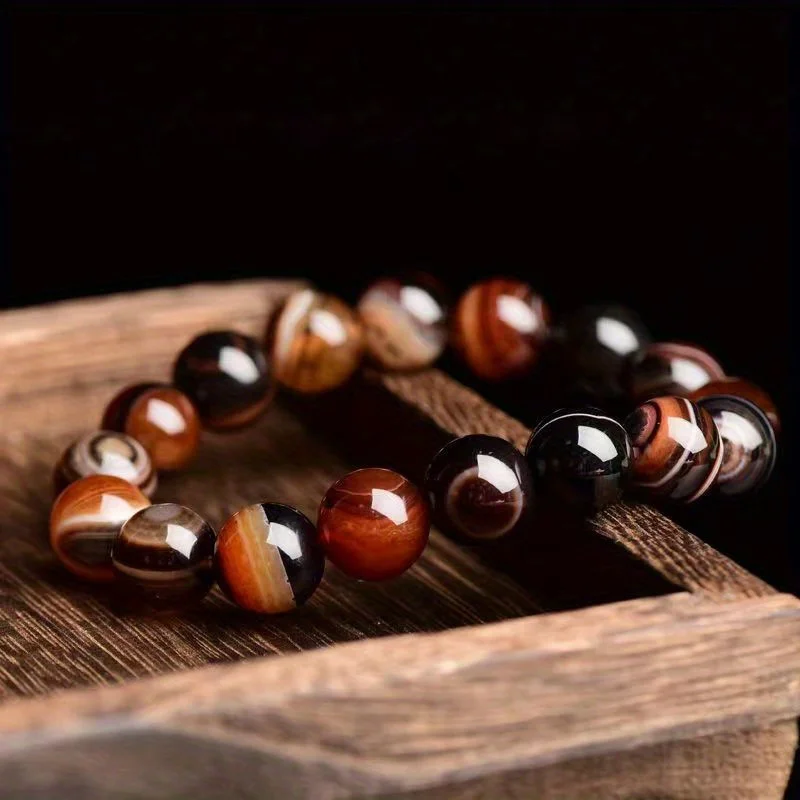Vintage Nature Stone Good Luck Bracelet For Men Protection Best Wish Buddha Energy Stone Beaded Bracelets Gifts