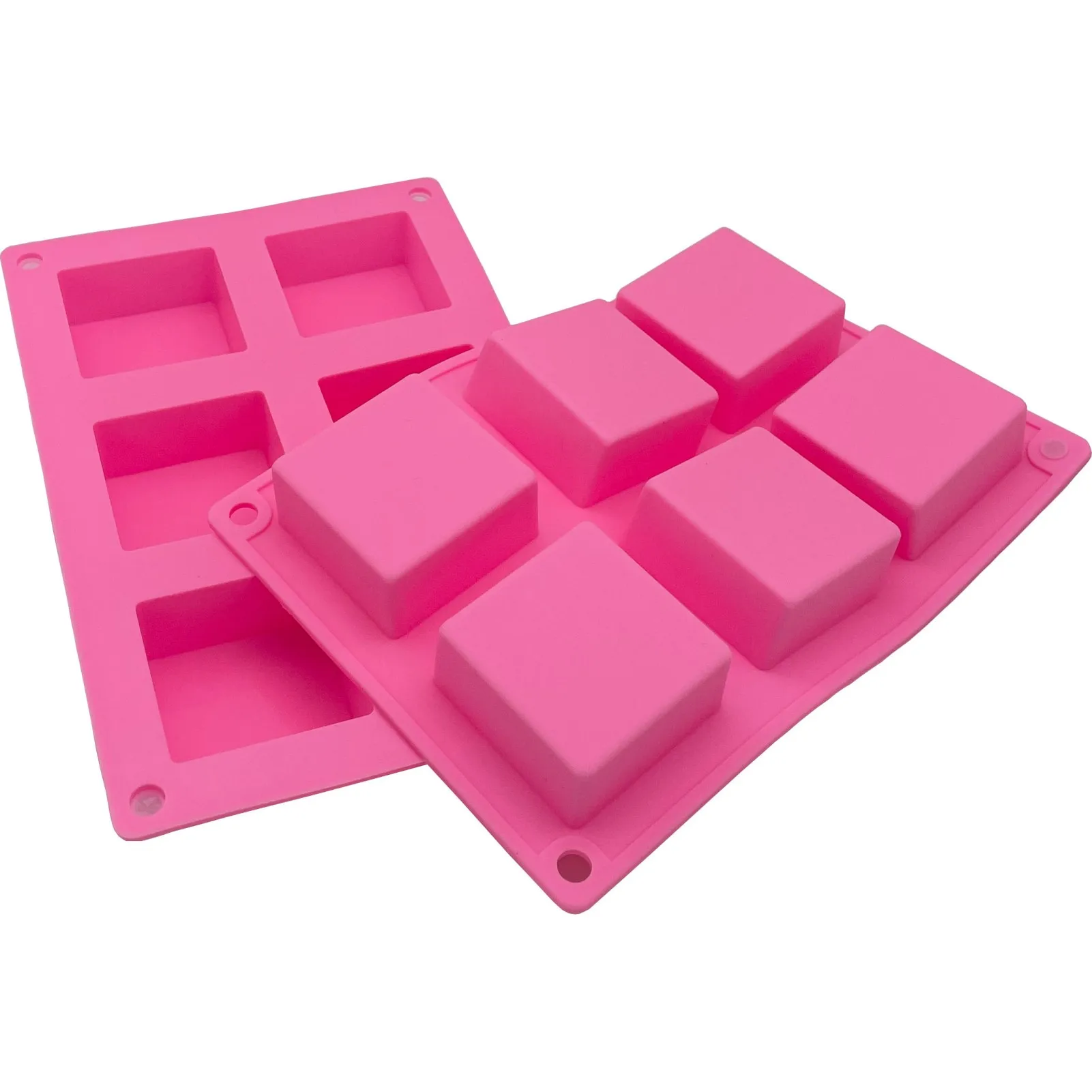 2 Pieces Square Soap Mold Small Silicone Chocolate Making Tool Multifunction Silicon Cake Mould Square Candy Tray