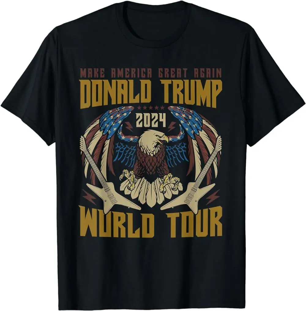 Donald Trump World Tour 2024 Eagle American Flag T-Shirt