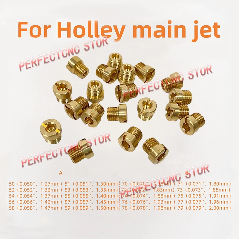 For Holley Main Jets Set,1/4-32,FITS 2010,2300,4010,4150,4160,4500 Carburetor Main Jet #50-#59 #70-#79 Engine Spare Parts