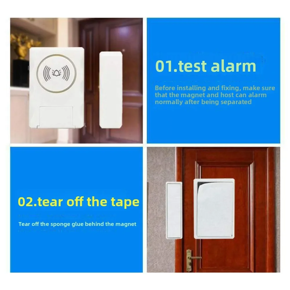 New Door Window Alarm 120dB Loud Magnetic Sensor  Home Office Security Easy Install Anti Theft Alert  Drawers Cabinets Durable