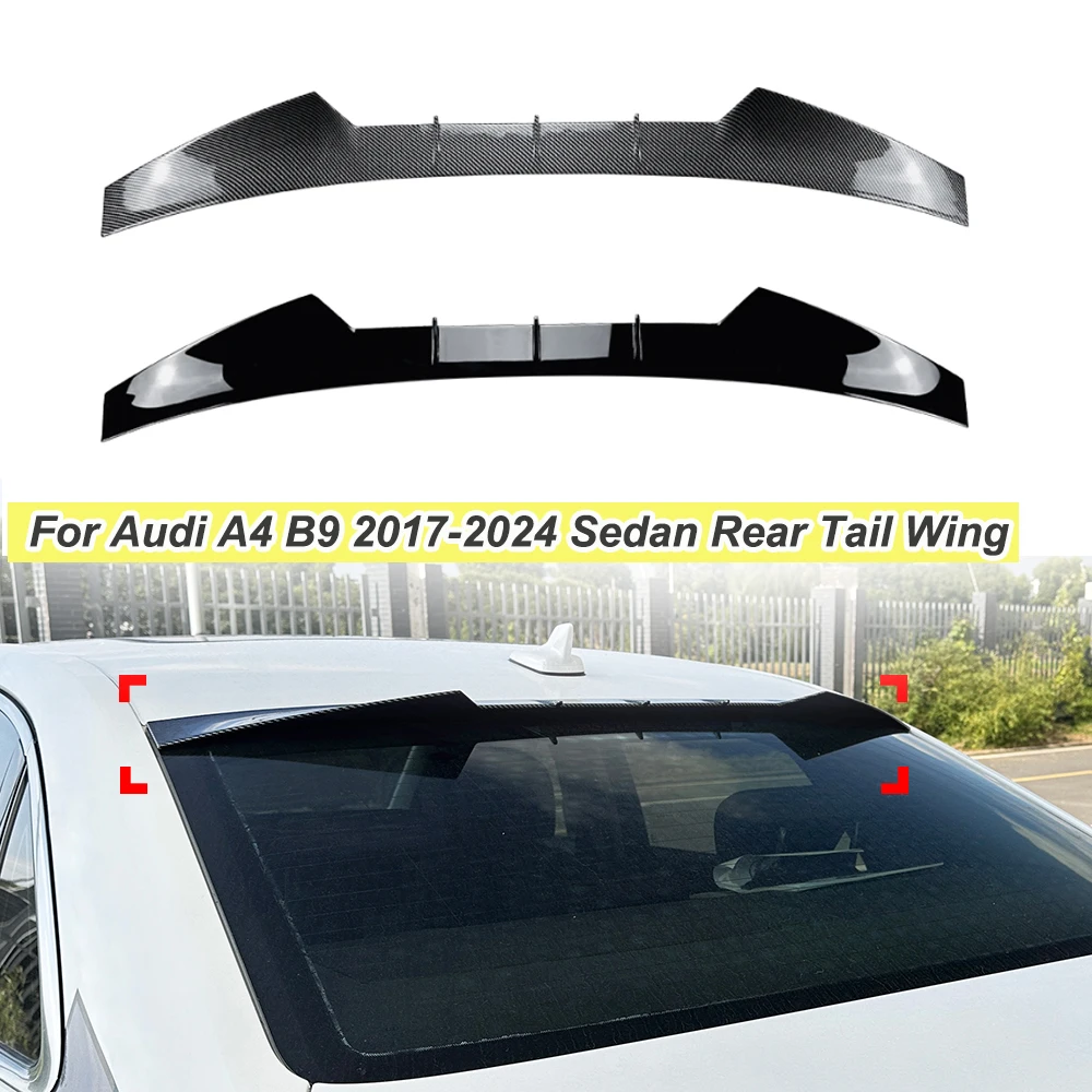 Glossy Black Rear Top Tail Wing Spoiler Car Body Kit Modification For Audi A4 B9 2017-2024 Sedan Blade