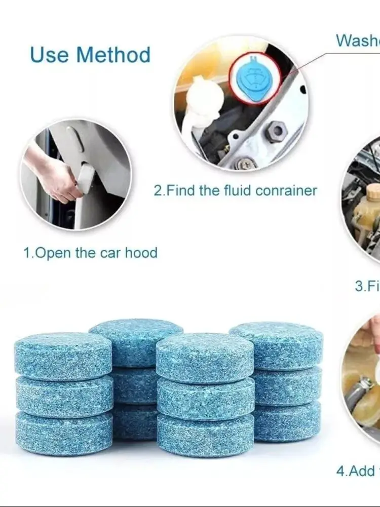 50 PCS Car Glass Water Solid Wiper Essence Super Concentrated Gift Car Cleaning Agent Wiper Essence Clean Effervescent Tablet view 2