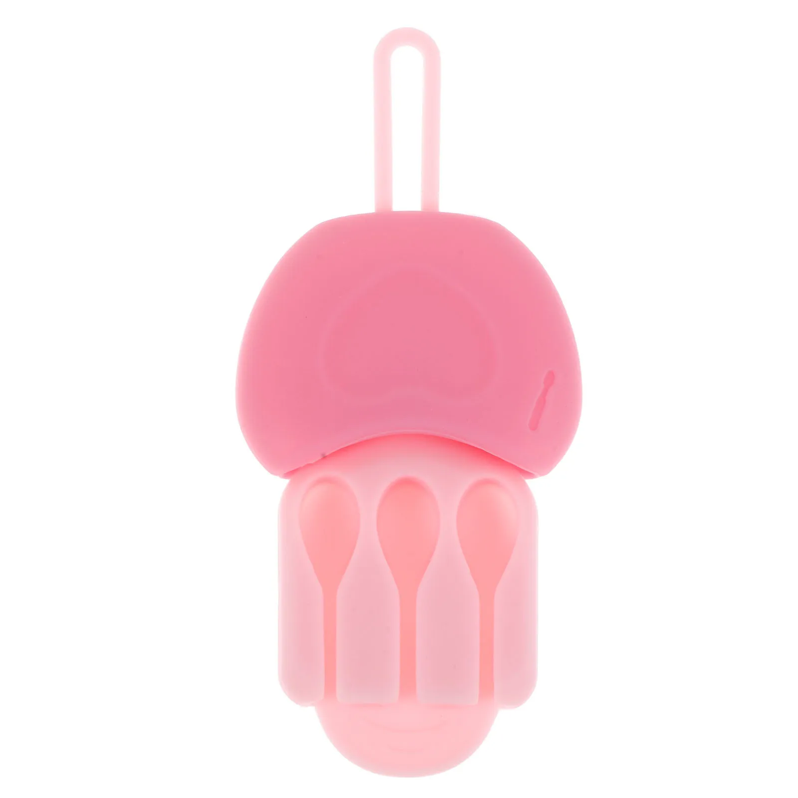 Porta Pennelli Labbra in Silicone Rosa Mini, Custodia Compatta Antipolvere da Viaggio per 3 Pennelli con Cinturino, Organizzatore per Pennelli da Trucco