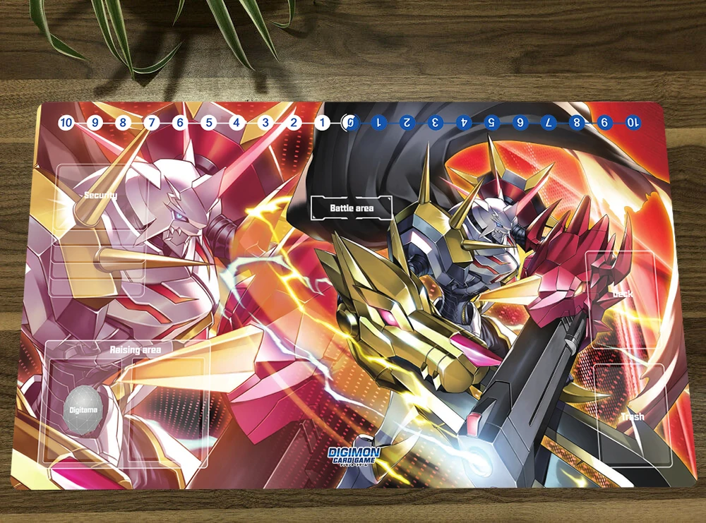 Игровой коврик для дуэли Digimon Omegamon, игровой коврик для торговых карт, резиновый коврик для мыши DTCG, геймпад, Настольный коврик TCG, игровой коврик, Бесплатная Сумка