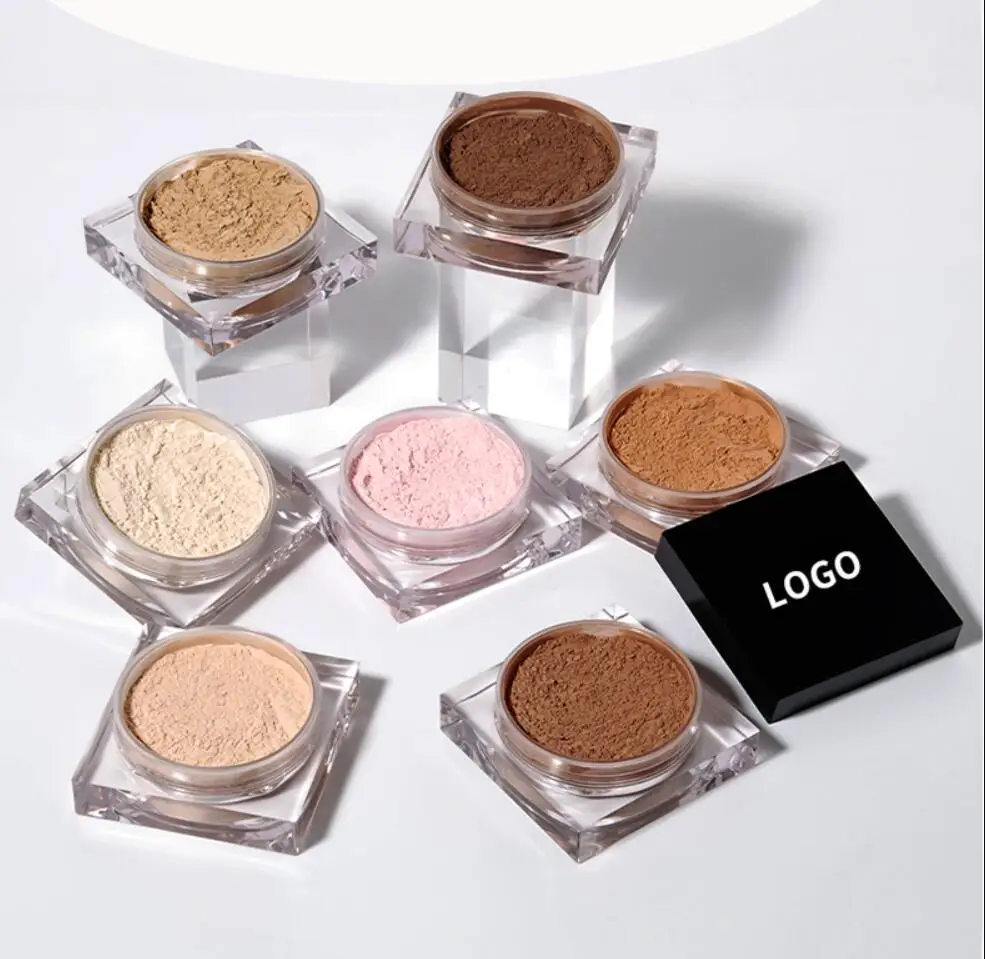 

20pcs Private Logo Loose Setting Powder Wholesale Makeup Matte Banana Transparent Powder Cosmetic Face Concealer Bronzer Contour