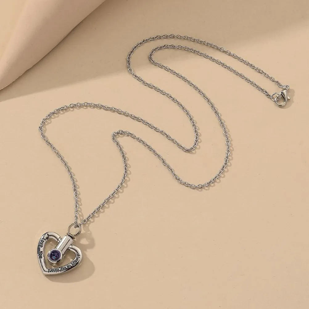 1Pcs Cast Shadow Necklace Alloy Creative Love Pendant Lightweight Gift for Woman Festival Anniversary Birthday